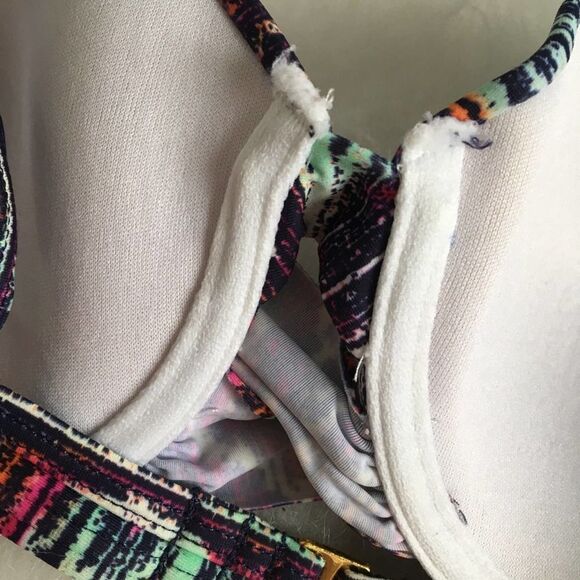 Ninety Six Degrees Tribal Print Push Up Bikini Top Medium Padded Adjustable Swim - Picture 8 of 10